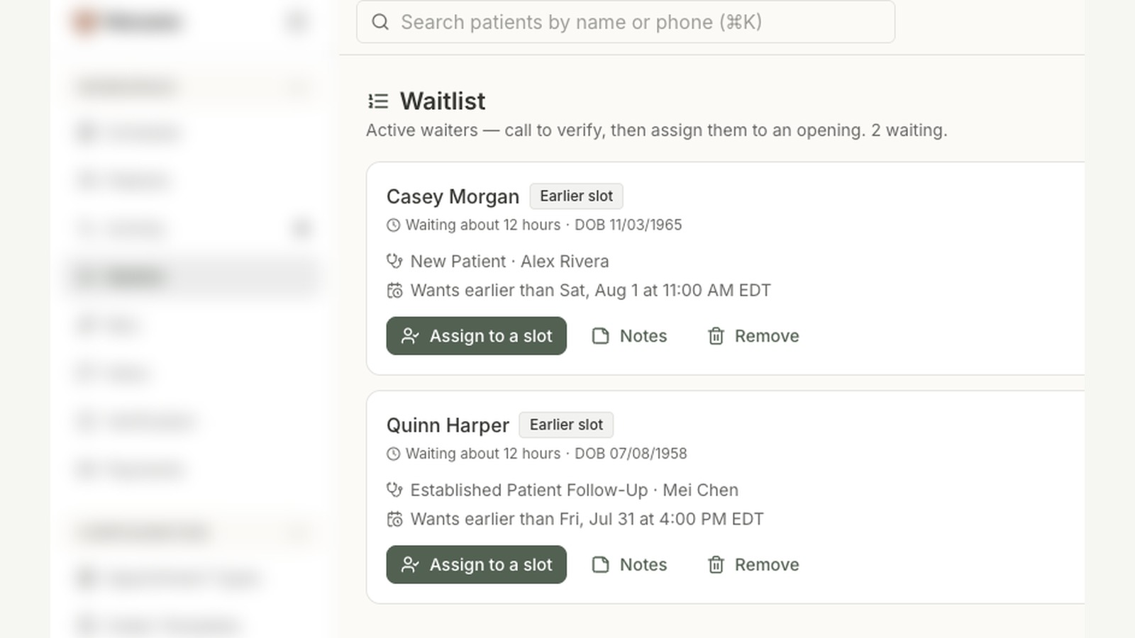 Waitlist Management
